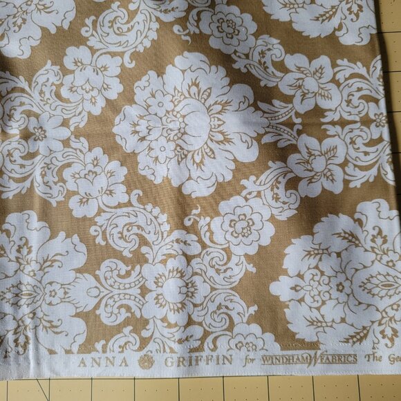 Windham Fabrics Other - 1 Yard Anna Griffin Tan w/White Floral Fabric The Georgette Collection